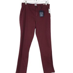 GAP FOR GOOD - WOMEN'S 6- MAROON MID RISE STRETCH GIRLFRIEND CHINO PANTS